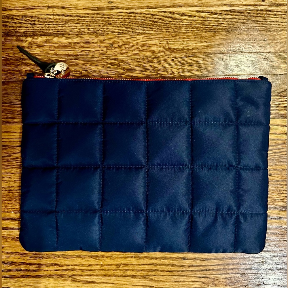 Clare V. Navy Quilted Clutch